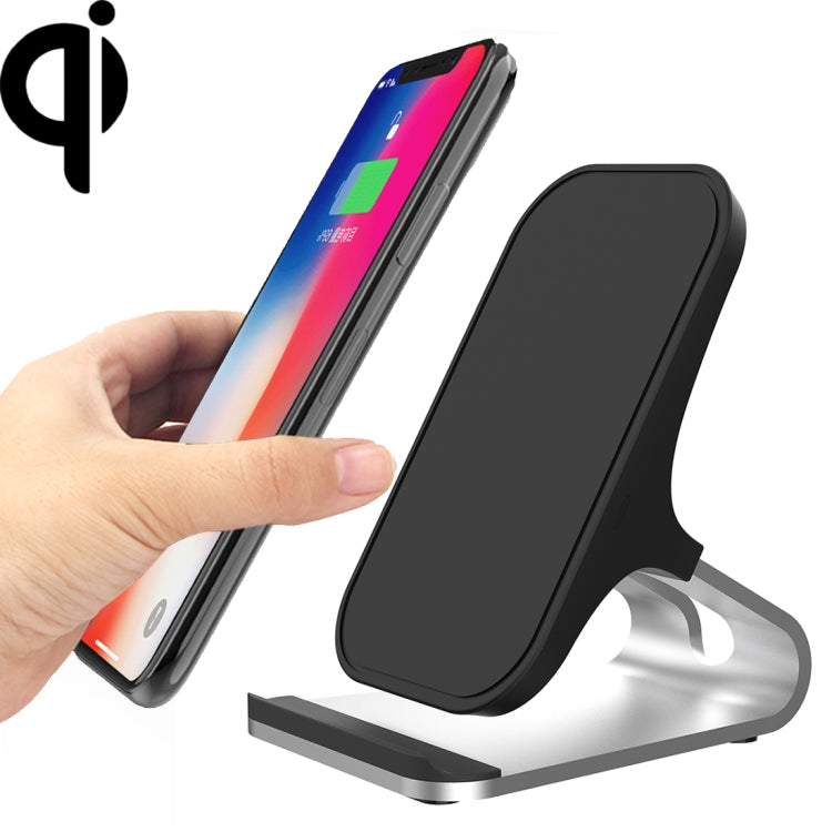 HAMTOD M5 15W Intelligent Dual Coil Design Qi Standard Holder Wireless Charger with Indicator Light, Support Fast Charging(Silver) - Wireless Charger by HAMTOD | Online Shopping South Africa | PMC TechLife | Buy Now Pay Later Mobicred