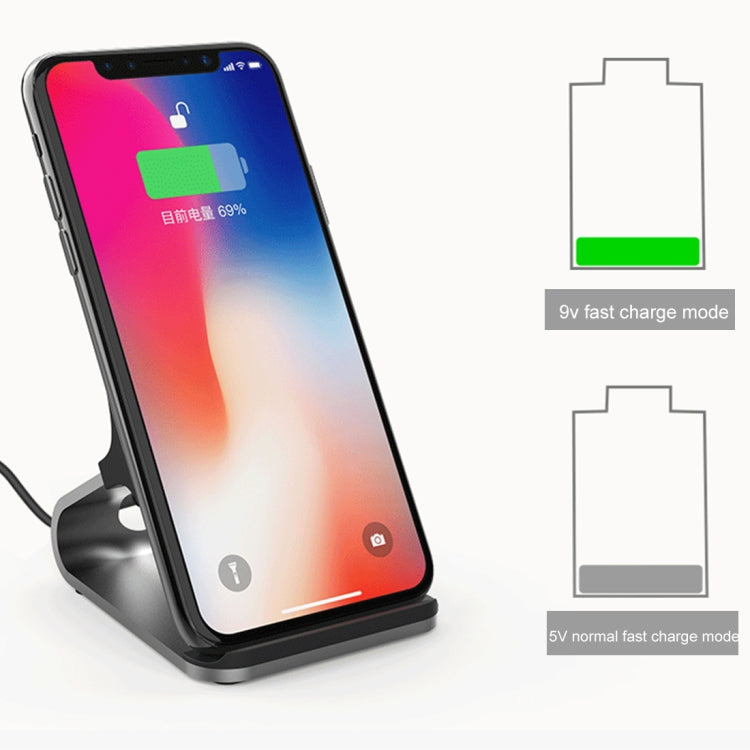 HAMTOD M5 15W Intelligent Dual Coil Design Qi Standard Holder Wireless Charger with Indicator Light, Support Fast Charging(Silver) - Wireless Charger by HAMTOD | Online Shopping South Africa | PMC TechLife | Buy Now Pay Later Mobicred