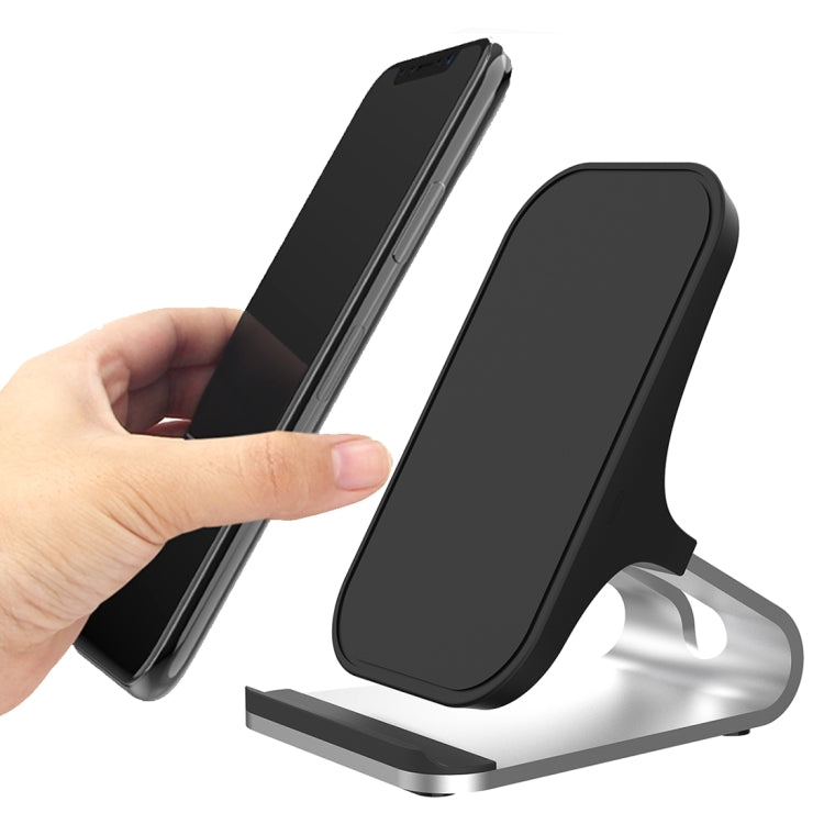 HAMTOD M5 15W Intelligent Dual Coil Design Qi Standard Holder Wireless Charger with Indicator Light, Support Fast Charging(Silver) - Wireless Charger by HAMTOD | Online Shopping South Africa | PMC TechLife | Buy Now Pay Later Mobicred