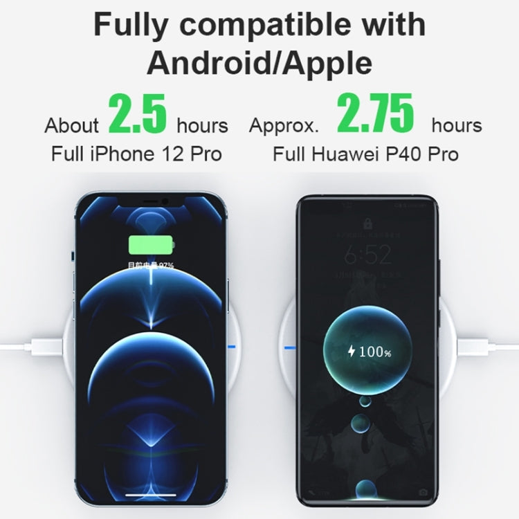 964 15W Round Shape Wireless Fast Charging(Black) - free shipping - PMC TechLife - Order now!
