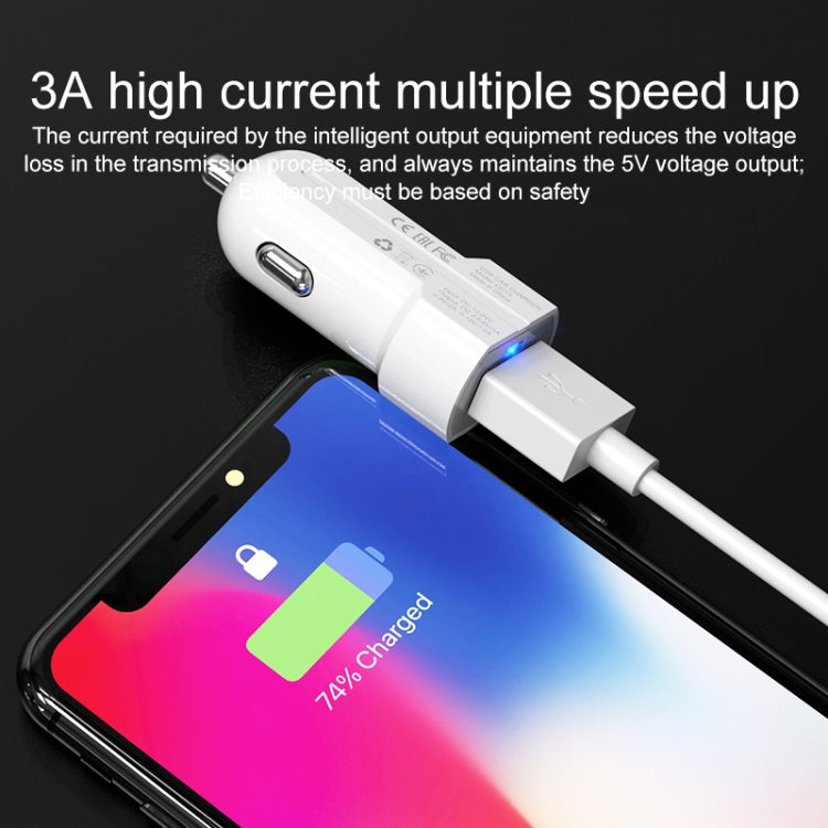 IVON CC13 QC 3.0 Fast Charging Car Charger Set with Micro USB Charging Cable (White) - Car Charger by IVON | Online Shopping South Africa | PMC TechLife | Buy Now Pay Later Mobicred
