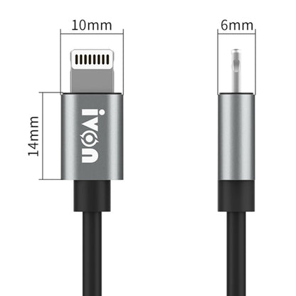 IVON CA73 2.4A 8 Pin Fast Charging Data Cable, Length: 2m(Black) - Normal Style Cable by IVON | Online Shopping South Africa | PMC Jewellery