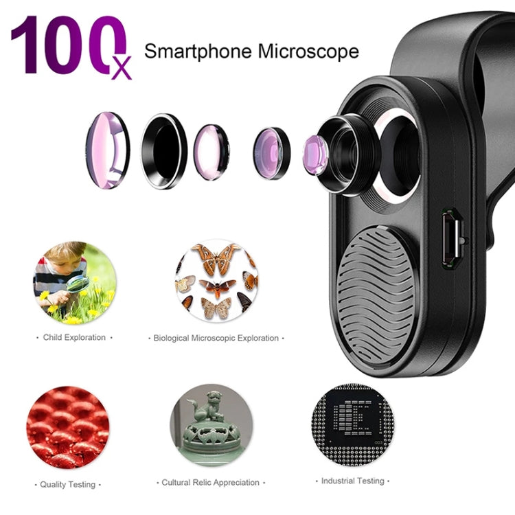 APEXEL APL-MS001 100X Smartphone Microscope with LED Light - Others Lens by APEXEL | Online Shopping South Africa | PMC Jewellery