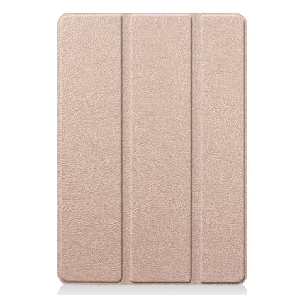 For iPad 10.2 Custer Texture Horizontal Flip Smart PU Leather Case with Sleep / Wake-up Function & Three-folding Holder (Gold) - iPad 10.2 Cases by PMC Jewellery | Online Shopping South Africa | PMC Jewellery