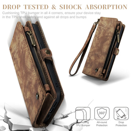 For iPhone XR CaseMe Detachable Multifunctional Horizontal Flip Leather Case with Card Slot & Holder & Zipper Wallet & Photo Frame (Brown) - More iPhone Cases by CaseMe | Online Shopping South Africa | PMC Jewellery