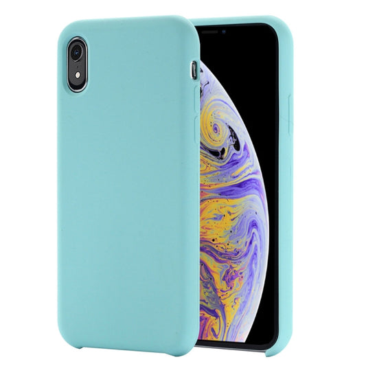 For iPhone XR Four Corners Full Coverage Liquid Silicone Case(Baby Blue) - More iPhone Cases by PMC Jewellery | Online Shopping South Africa | PMC Jewellery