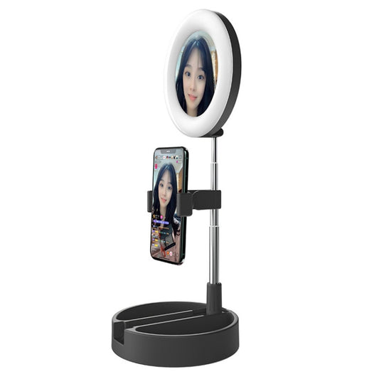 WK G3 Folding Storage Type Desktop Multi-function Live Light Makeup Mirror Holder (Black) - Selfie Light by WK | Online Shopping South Africa | PMC Jewellery | Buy Now Pay Later Mobicred