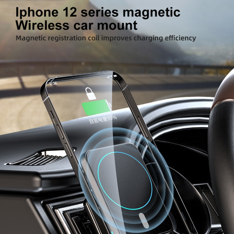 JJT-969 15W Max Output Magnetic Car Air Outlet Bracket Wireless Charger(Black) - Wireless Charger Holders by PMC Jewellery | Online Shopping South Africa | PMC Jewellery