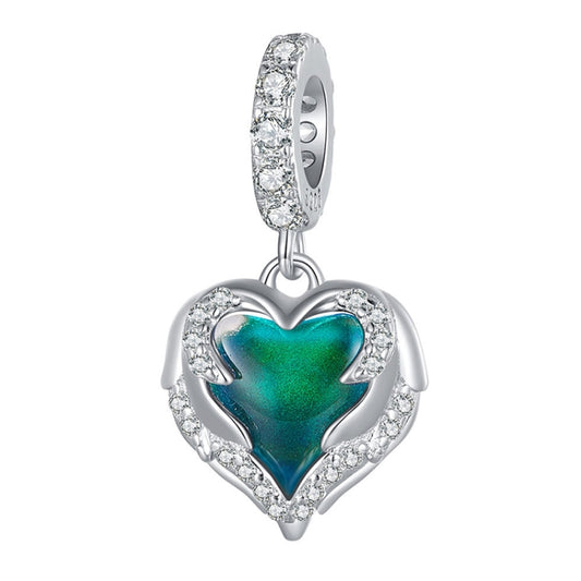 BSC900 Sterling Silver S925 Temperature Sensitive Discoloration Guardian Heart Pendant Accessories - Jewelry Accessories by PMC Jewellery | Online Shopping South Africa | PMC Jewellery