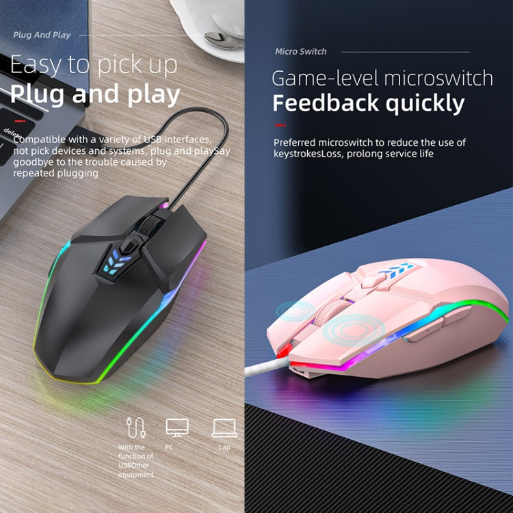 S700 Colorful Light USB Wired Office Gaming Mouse (Blue) - Wired Mice by PMC TechLife | Online Shopping South Africa | PMC TechLife | Buy Now Pay Later Mobicred