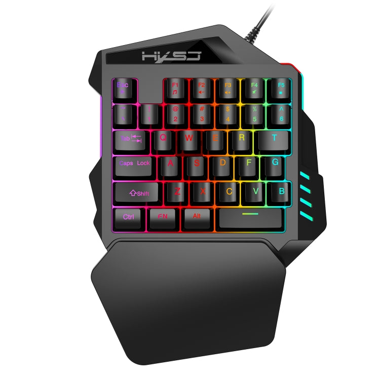 HXSJ V100 Universal One-hand 35-Keys Mechanical Blue Axis Seven-color Backlight Wired Gaming Keyboard, Length: 1.6m - Other Accessories by HXSJ | Online Shopping South Africa | PMC Jewellery