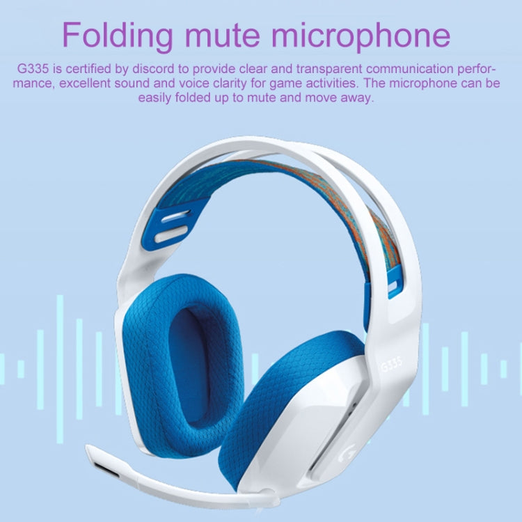 Logitech G335 Foldable Wired Gaming Headset with Microphone (White) - free shipping - PMC TechLife - Order now!