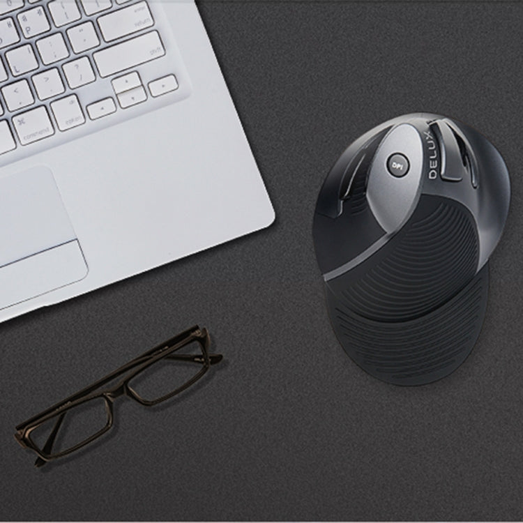 DELUX M618GX Wireless Ergonomic Vertical Mouse 1600DPI Optical Mouse - Wireless Mice by DELUX | Online Shopping South Africa | PMC TechLife | Buy Now Pay Later Mobicred
