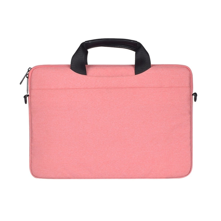 15.6 inch Breathable Wear-resistant Fashion Business Shoulder Handheld Zipper Laptop Bag with Shoulder Strap (Pink) - 14.1 inch by PMC Jewellery | Online Shopping South Africa | PMC Jewellery