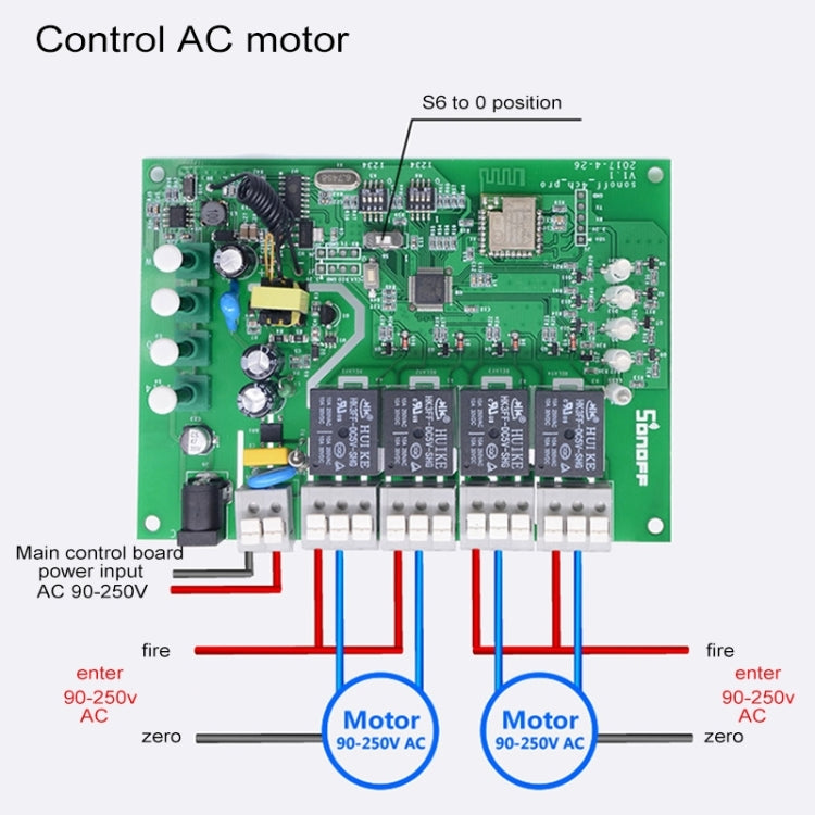 Sonoff  4CH Pro 433MHz Remote Control + WiFi Smart Timer Switch,  Interlock / Self-locking, 3 Working Modes, Compatible with Alexa and Google Home, Support iOS and Android - free shipping - PMC TechLife - Order now!