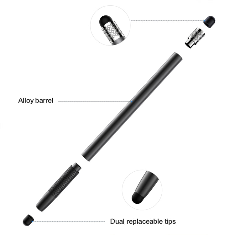 JOYROOM JR-DR01 Universal Dual-head Replaceable Silicone Tips Passive Tablet Stylus Pen (Black) - Stylus Pen by JOYROOM | Online Shopping South Africa | PMC Jewellery