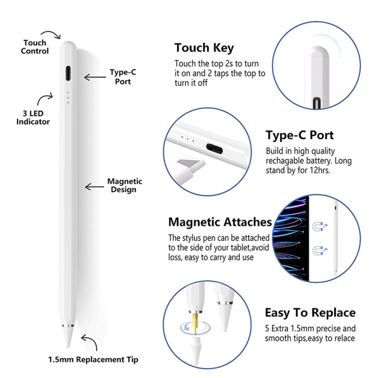 Mutural P-950D Tilt Pressure Sensor Capacitive Stylus Pen with Palm Rejection for iPad 2018 or Later - Stylus Pen by Mutural | Online Shopping South Africa | PMC Jewellery