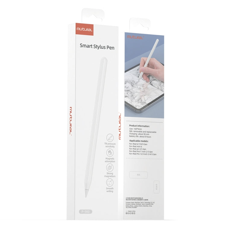 Mutural P-980 Tilt Pressure Sensor Capacitive Stylus Pen with Palm Rejection for iPad after 2018 - Stylus Pen by Mutural | Online Shopping South Africa | PMC Jewellery