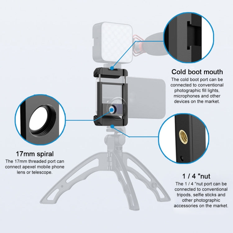 APEXEL F001 Multifunctional Handheld Stabilizer Rig Mount Lens Phone Clip - Combination Lens by APEXEL | Online Shopping South Africa | PMC TechLife