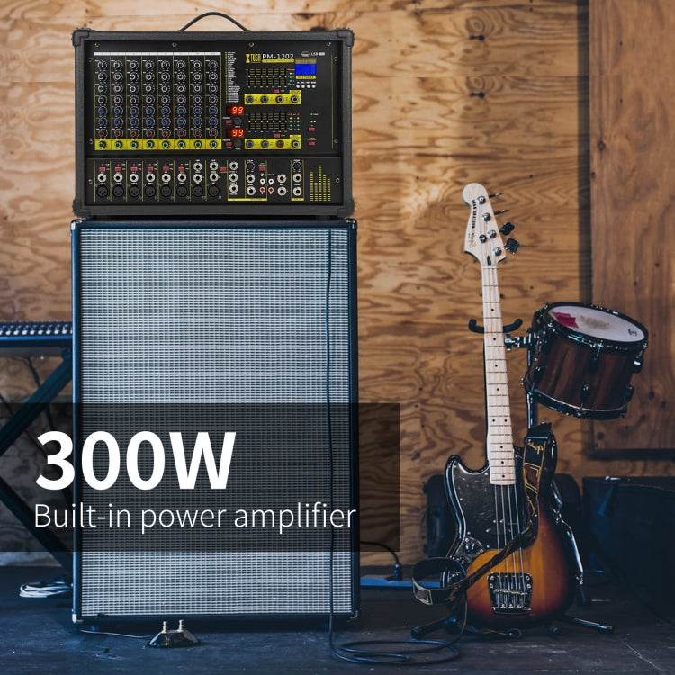 XTUGA PM1202 900W 10 Channel Stage Power Mixer 24Bit Multil-FX Processor Dual 99 DSP Effect DJ Amplifier (AU Plug) - Live Sound Effects Processors by XTUGA | Online Shopping South Africa | PMC TechLife