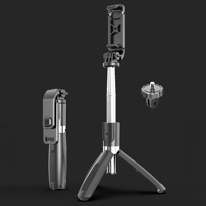 L02 100cm Multi-function Adjustable Bluetooth Self-timer Pole Tripod Selfie Stick (Black) - Selfie Sticks by PMC Jewellery | Online Shopping South Africa | PMC Jewellery