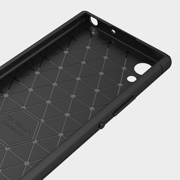 For Sony Xperia XA1 Brushed Texture Carbon Fiber Shockproof TPU Rugged Armor Protective Case(Grey) - free shipping - PMC TechLife - Order now!