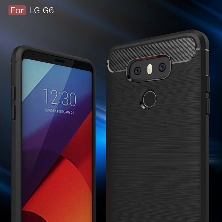 For LG G6 Brushed Carbon Fiber Texture Shockproof TPU Protective Cover Case (Red) - LG Cases by PMC TechLife | Online Shopping South Africa | PMC TechLife | Buy Now Pay Later Mobicred