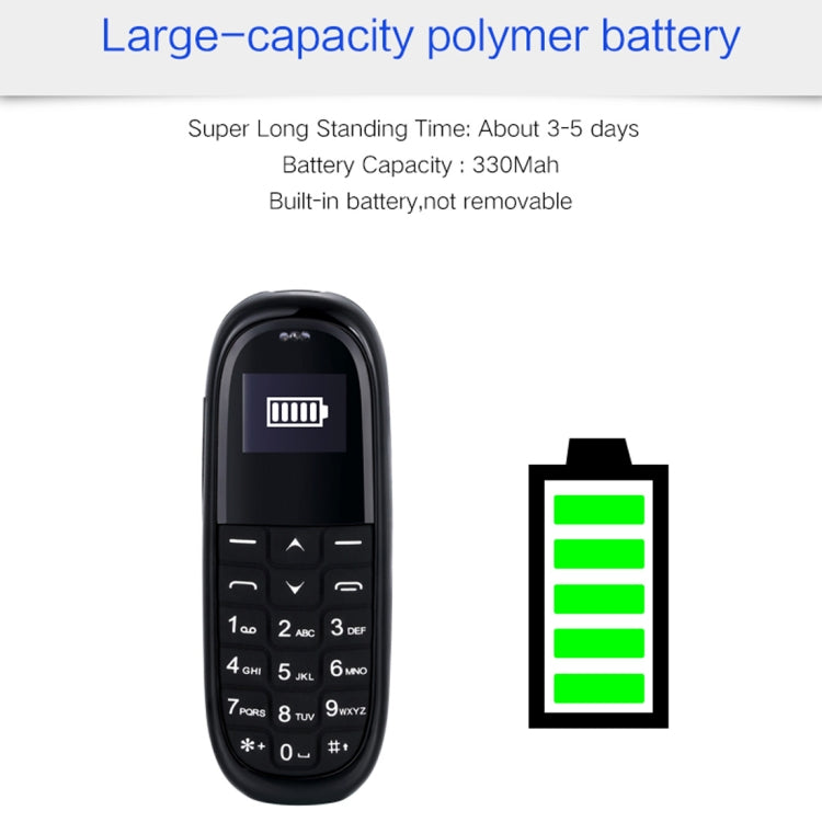 AIEK KK1 Mini Mobile Phone, English Keyboard, Hands Free Bluetooth Dialer Headphone, MTK6261DA, Anti-Lost, Single SIM, Network: 2G(Black) - Others by AIEK | Online Shopping South Africa | PMC TechLife | Buy Now Pay Later Mobicred