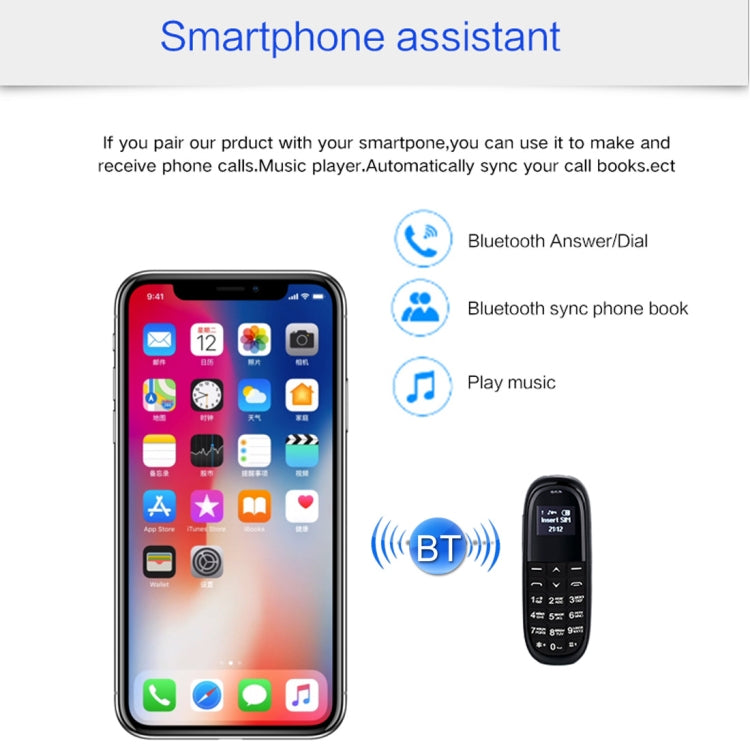 AIEK KK1 Mini Mobile Phone, English Keyboard, Hands Free Bluetooth Dialer Headphone, MTK6261DA, Anti-Lost, Single SIM, Network: 2G(Black) - Others by AIEK | Online Shopping South Africa | PMC TechLife | Buy Now Pay Later Mobicred