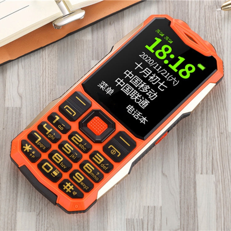 K1 Triple Proofing Elder Phone, Waterproof Shockproof Dustproof, 4800mAh Battery, 2.4 inch, 21 Keys, Bluetooth, LED Flashlight, FM, SOS, Dual SIM, Network: 2G (Orange) - Others by PMC Jewellery | Online Shopping South Africa | PMC Jewellery