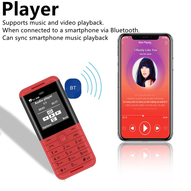 SERVO BM5310 Mini Mobile Phone, Russian Key, 1.33 inch, MTK6261D, 21 Keys, Support Bluetooth, FM, Magic Sound, Auto Call Record, GSM, Triple SIM (Red) - free shipping - PMC TechLife - Order now!
