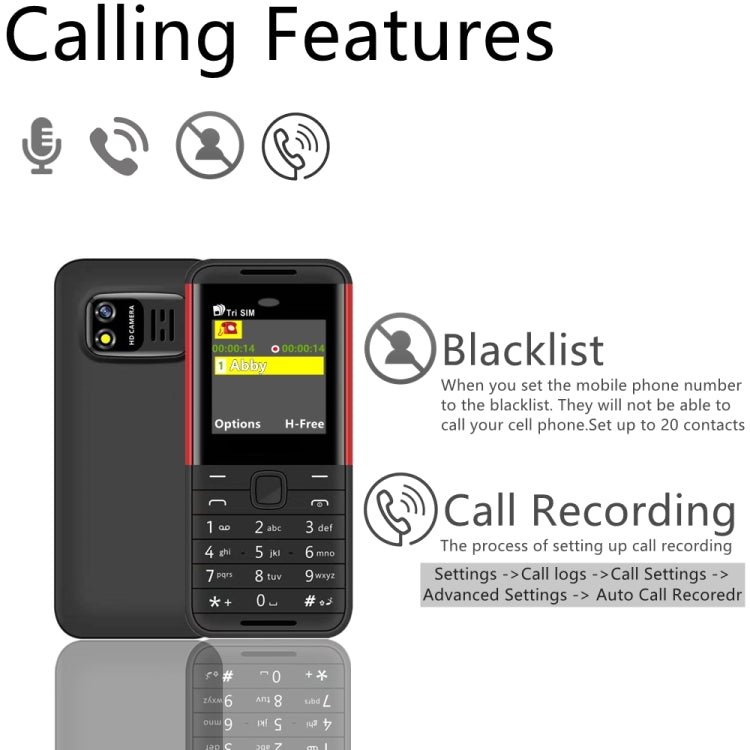 SERVO BM5310 Mini Mobile Phone, Russian Key, 1.33 inch, MTK6261D, 21 Keys, Support Bluetooth, FM, Magic Sound, Auto Call Record, GSM, Triple SIM (Red) - free shipping - PMC TechLife - Order now!