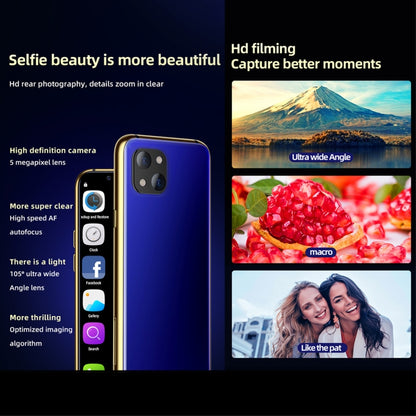 SOYES X60, 3GB+64GB, Infrared Face Recognition, 3.46 inch Android 6.0 MTK6737 Quad Core up to 1.1GHz, BT, WiFi, FM, Network: 4G, GPS, Dual SIM (Blue) - SOYES by SOYES | Online Shopping South Africa | PMC Jewellery