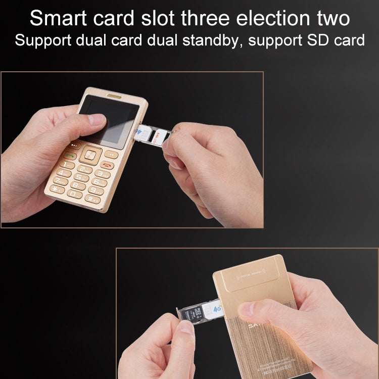 SATREND A10 Card Mobile Phone, 1.77 inch, MTK6261D, 21 Keys, Support Bluetooth, MP3, Anti-lost, Remote Capture, FM, GSM, Dual SIM(Rose Gold) - SATREND by SATREND | Online Shopping South Africa | PMC Jewellery