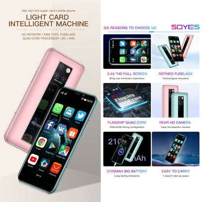SOYES S10H, 3GB+64GB, Face Identification, 3.46 inch Android 9.0 MTK6739CW Quad Core up to 1.28GHz, Dual SIM, Bluetooth, WiFi, GPS, Network: 4G(Emerald) - SOYES by SOYES | Online Shopping South Africa | PMC Jewellery