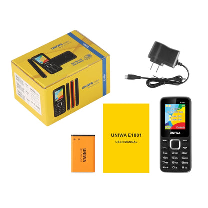 UNIWA E1801 Mobile Phone, 1.77 inch, 800mAh Battery, 21 Keys, Support Bluetooth, FM, MP3, MP4, GSM, Dual SIM(Black) - UNIWA by UNIWA | Online Shopping South Africa | PMC Jewellery