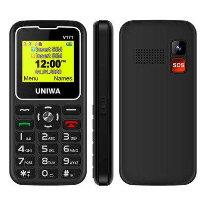 UNIWA V171 Mobile Phone, 1.77 inch, 1000mAh Battery, 21 Keys, Support Bluetooth, FM, MP3, MP4, GSM, Dual SIM, with Docking Base(Black) - UNIWA by UNIWA | Online Shopping South Africa | PMC Jewellery