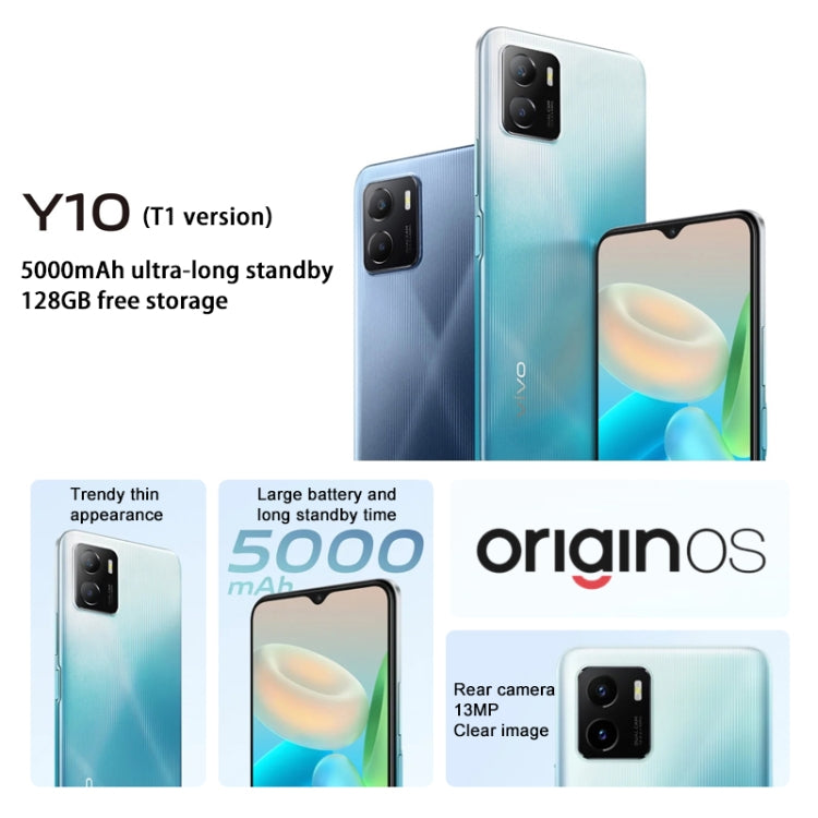 vivo Y10 / T1 4G, 6GB+128GB, Dual Back Cameras, Side Fingerprint Identification, 5000mAh Battery, 6.51 inch Android 11.0 OriginOS Ocean MediaTek Helio P70 Octa Core up to 2.1GHz, OTG, Network: 4G (Black) - vivo by VIVO | Online Shopping South Africa | PMC Jewellery