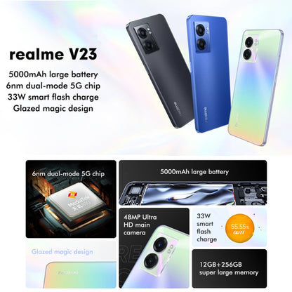 Realme V23 5G, 48MP Camera, 8GB+256GB, Dual Back Cameras, Side Fingerprint Identification, 5000mAh Battery, 6.58 inch Realme UI 3.0 / Android 12 MediaTek Dimensity 810 Octa Core up to 2.4GHz, Network: 5G, Support Google Play(Black) - OPPO by Realme | Online Shopping South Africa | PMC Jewellery