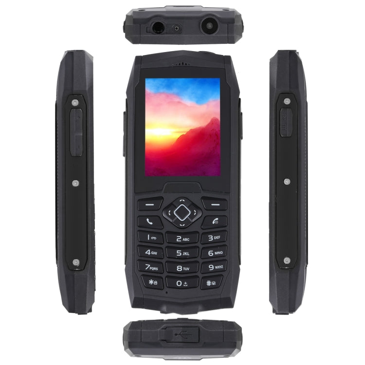 Rugtel R1D Rugged Phone, IP68 Waterproof Dustproof Shockproof, 2.4 inch, MTK6261D, 2000mAh Battery, Loud Box Speaker, FM, Network: 2G, Dual SIM (Black) - Others by Rugtel | Online Shopping South Africa | PMC Jewellery | Buy Now Pay Later Mobicred