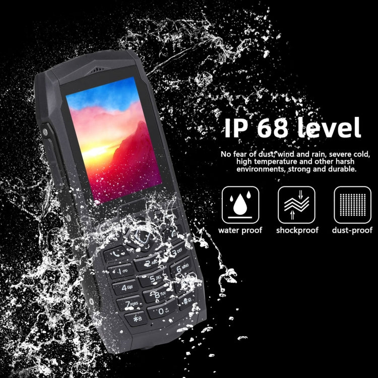 Rugtel R1D Rugged Phone, IP68 Waterproof Dustproof Shockproof, 2.4 inch, MTK6261D, 2000mAh Battery, Loud Box Speaker, FM, Network: 2G, Dual SIM (Black) - Others by Rugtel | Online Shopping South Africa | PMC Jewellery | Buy Now Pay Later Mobicred