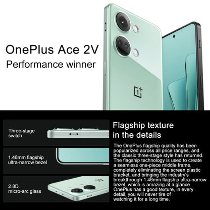 OnePlus Ace 2V 5G, 64MP Camera, 16GB+512GB, Triple Back Cameras, 5000mAh Battery, Screen Fingerprint Identification, 6.74 inch ColorOS 13.0 / Android 13 Dimensity 9000 Octa Core up to 3.05GHz, NFC, Network: 5G(Green) - OnePlus by OnePlus | Online Shopping South Africa | PMC Jewellery