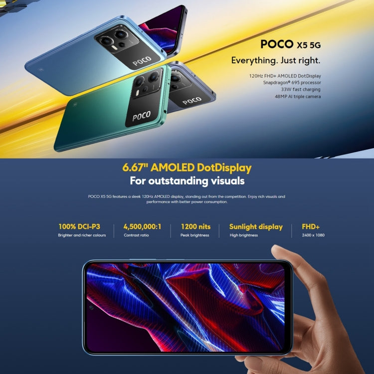 [HK Warehouse] Xiaomi POCO X5 5G Global EU Version, 48MP Camera, 8GB+256GB - Xiaomi MI by Xiaomi | Online Shopping South Africa | PMC Jewellery