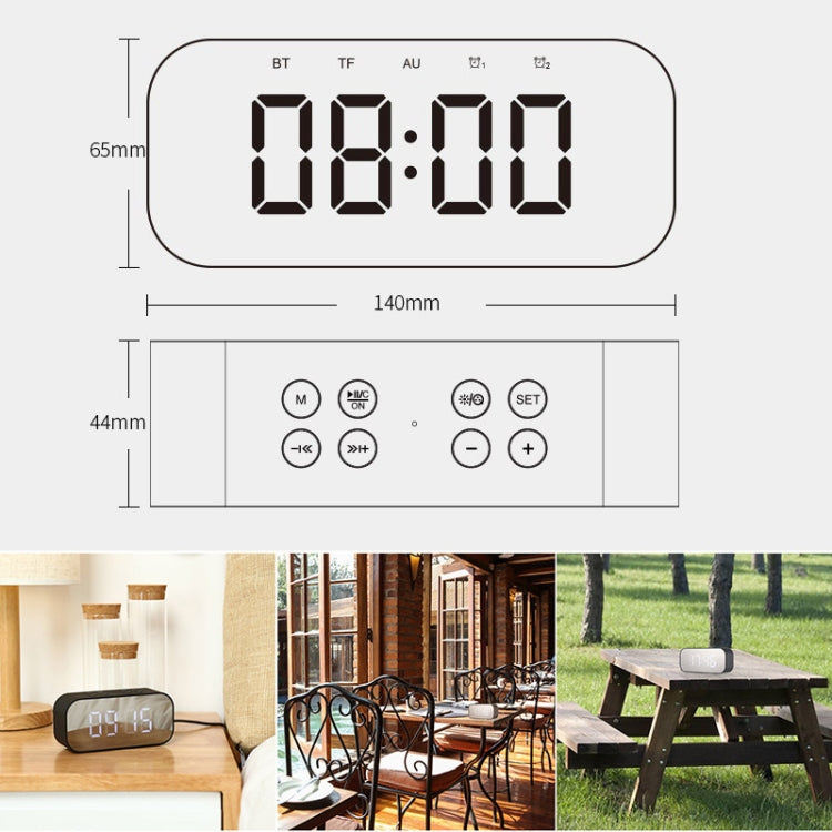 AEC BT501 Bluetooth 5.0 Mini Speaker with LED & Alarm Clock & Clock & Mirror, Support 32G TF Card(Blue) - free shipping - PMC TechLife - Order now!