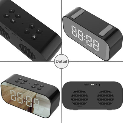 AEC BT501 Bluetooth 5.0 Mini Speaker with LED & Alarm Clock & Clock & Mirror, Support 32G TF Card(Red) - Mini Speaker by AEC | Online Shopping South Africa | PMC Jewellery