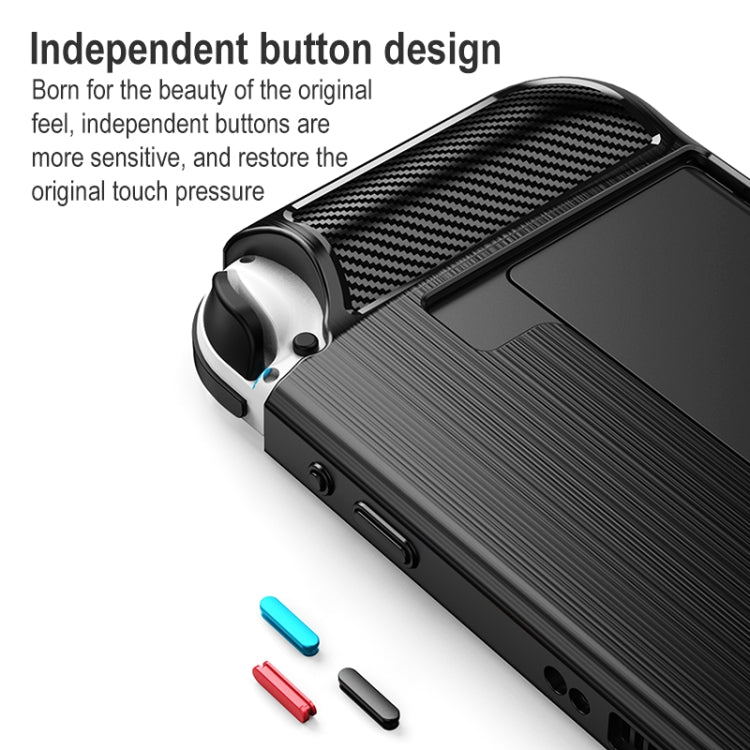 Carbon Fiber TPU Shockproof Protective Case For Nintendo Switch OLED(Black) - Cases by PMC Jewellery | Online Shopping South Africa | PMC Jewellery