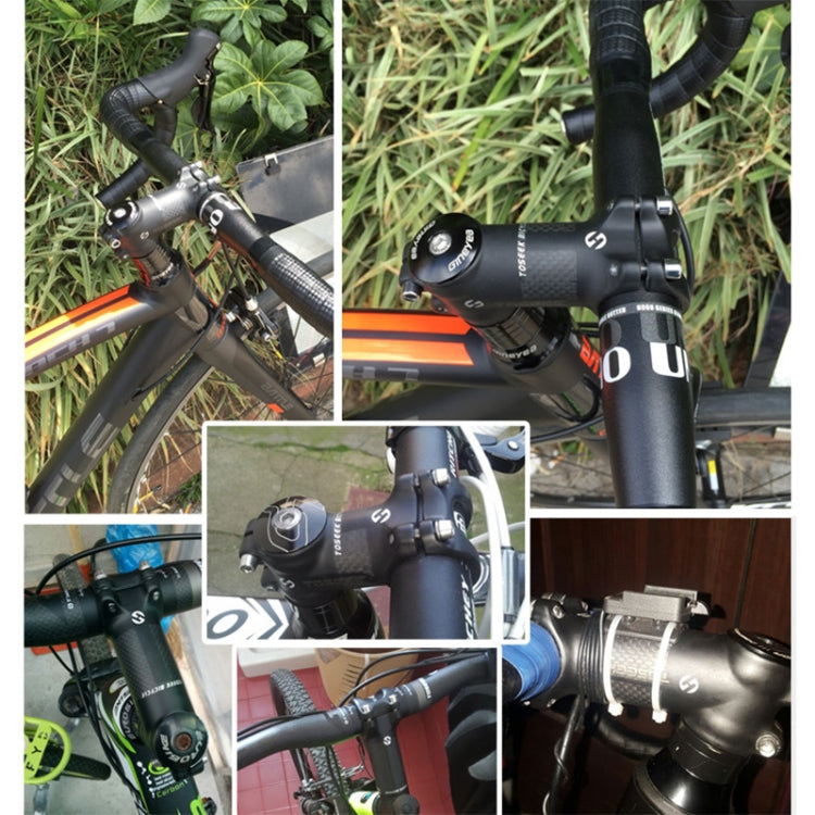 TOSEEK All Carbon Fiber 3KUD Texture Road Mountain Bike Ultra-light Handlebar Stem Riser Faucet, Size: 6 Degree, 90mm (Matte) - Bicycle Grips by TOSEEK | Online Shopping South Africa | PMC Jewellery