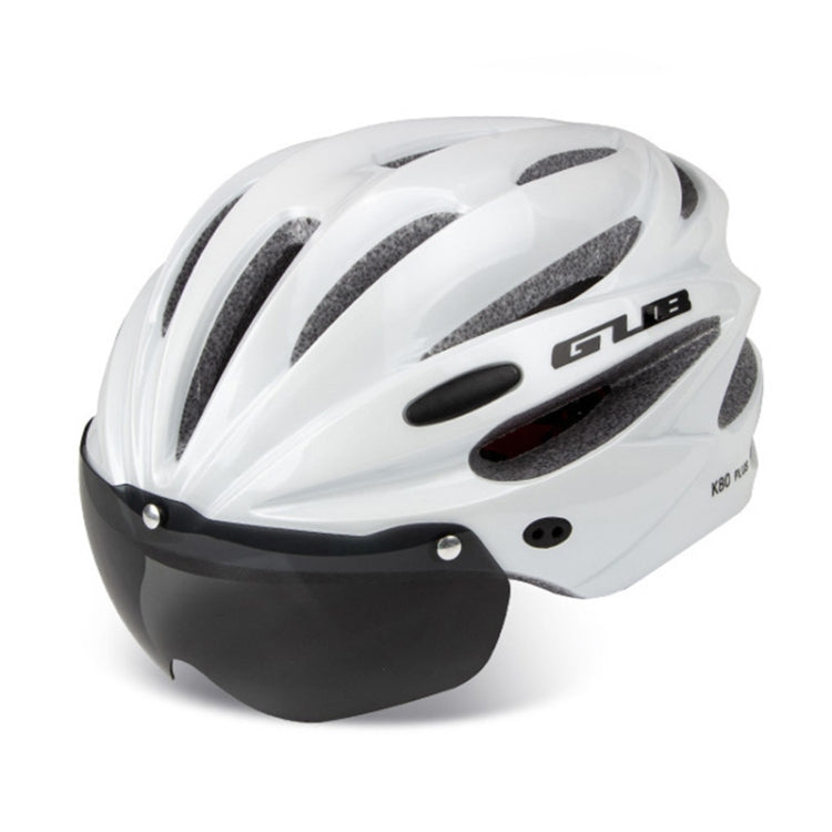 GUB K80 Plus Bike Helmet With Visor And Goggles(White) - Protective Helmet & Masks by GUB | Online Shopping South Africa | PMC Jewellery | Buy Now Pay Later Mobicred