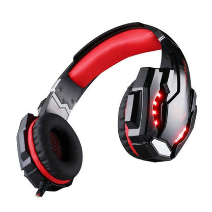 KOTION EACH G9000 3.5mm Game Gaming Headphone Headset Earphone Headband with Microphone LED Light for Laptop / Tablet / Mobile Phones,Cable Length: About 2.2m(Black Red) - Multimedia Headset by KOTION EACH | Online Shopping South Africa | PMC Jewellery