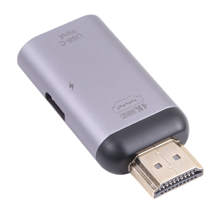 2 in 1 4K 60Hz HDMI Male to USB-C / Type-C Charging + USB-C / Type-C Female Adapter - Adapter by PMC Jewellery | Online Shopping South Africa | PMC Jewellery
